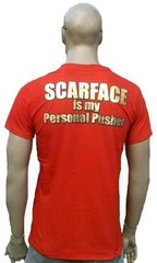 De Puta Madre 69 Scarface is my Personal Pusher Red Foil Clubwear T-Shirt L XL