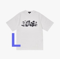 BTS HYBE Authentic Full Group Shot White Tee Unisex L Kpop Idol Merch Unworn