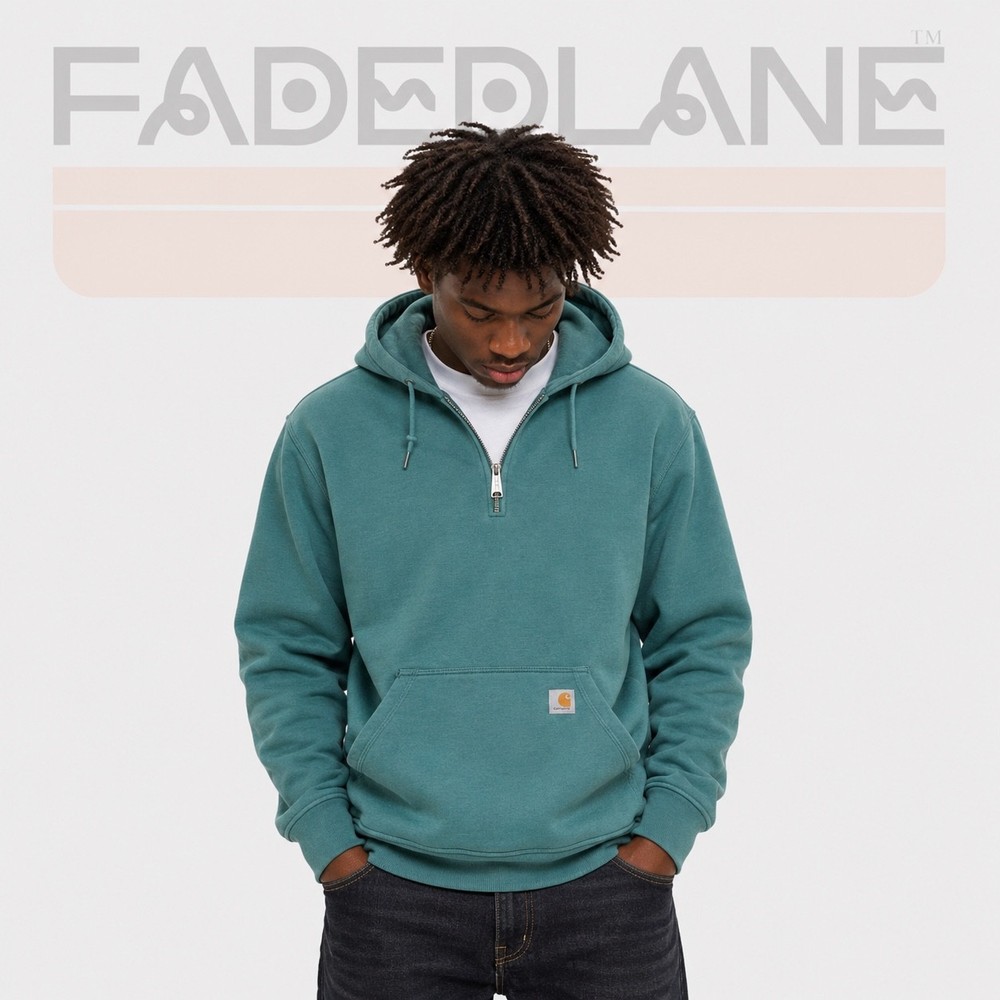 Carhartt Teal Defender Paxton Heavyweight Quarter Zip Hoodie, Size XL