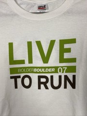 Bolder to Boulder 2007 T Shirt Sz XL White 5K Running Race Live to Run Colorado