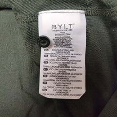 BYLT Shirt Mens XL Green Long Sleeve Henley Tagless Lightweight Stretch