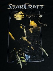 Vintage 1998 StarCraft Game T Shirt XL Black Double Sided Blizzard PC Gaming Tee