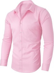Spring Fashion Stretch Shirt Men Casual Long Sleeves Business Casual Coat
