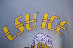 Vtg Louisiana State University ICE HOCKEY Long Sleeve T Tigers Geaux LSU MENS XL