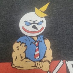 Funny Jacked In The Box Parody Med. Muscle Clown Gym T-Shirt Tagless