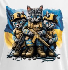 Printed t-shirt Cotton Slava Ukraini Cats Patriotic Ukraine No War for Men Women