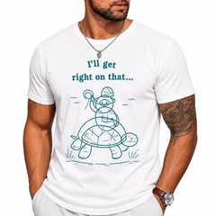 Funny Cartoon Turtle T-Shirt For Summer Beach Casual Wear Vacation Graphic Tee