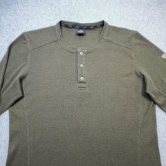 Kuhl Enticer Henley Shirt Men Medium Green Thermal Long Sleeve Stretch Baselayer