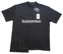 NWT Komakino M Utility Side Zip Pocket Black Short Sleeve Tee T-Shirt Designer