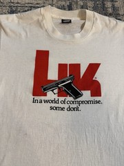 Vintage 90s HK Heckler & Koch P7M8 9MM German Pistol T Shirt Sz L Handgun Guns