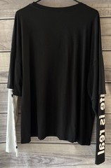 Black And White Long Sleeve Shirt Unisex Medium Oversized Used “loading”