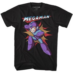 Mega Man 80’s Video Game Jump Busting Through Men’s T Shirt Gamer Merch