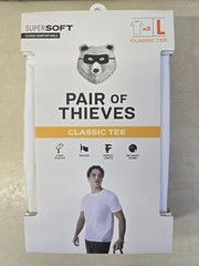 Pair of Thieves Men’s Classic Crewneck Undershirt 2pk – White – Large