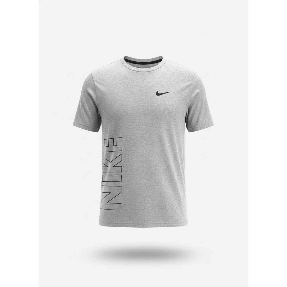 Nike Mens Short Sleeve Graphic T-Shirt Gray Heather Swoosh Logo Large