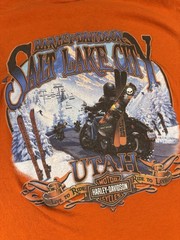 Harley Davidson Shirt Men’s Small Orange Salt Lake City Utah Snowboarding 2021