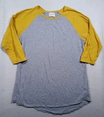 ON the Byas Longer Length 3/4 Sleeve Raglan Shirt Men’s Large Yellow