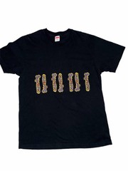 Supreme Logo Stripe SS Tee Black Mens