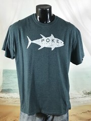 POKE District Broke Da Mouth SHIRT XL Blue Cotton Poly Hawaii Cuisine Orange CA