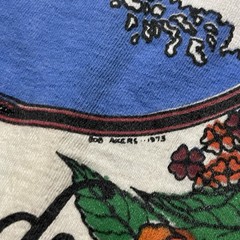 Vtg 70s Hawaiian Island Bob Akers Poly Tees beach surf cream Single Stitch Sz XL