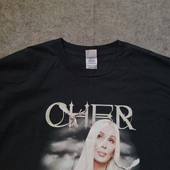 Vintage Cher T Shirt Mens XXL Black Never Say Goodbye Farewell Tour Y2K