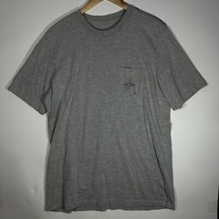 Guy Harvey Mens Shirt Large Gray Graphic Pocket Tee Marlin Fishing Short Sleeve