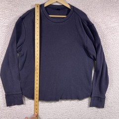 Vintage GAP Thermal Shirt Mens XL Navy Heavyweight Waffle Knit Y2K Grunge 90’s