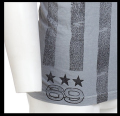 ARCHAIC by AFFLICTION Silver NATION USA FLAG Short Sleeve Slim Fit T-shirt NWT