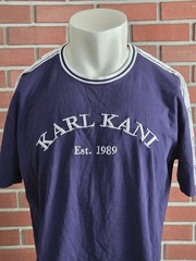 Karl Kani Y2K Short Sleeve Blue Crewneck T-Shirt Vintage Mens 2XL EUC