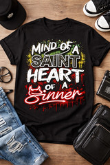 Mens Streetwear Big & Tall MIND OF A SAINT Graphic Pro Club Shaka Tee Sneaker T