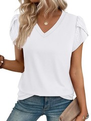Womens Blouses Business Casual Spring Tops 2026 Summer Vacation Outfits Petal…