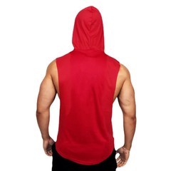 Men Sleeveless Hooded Tank Top Cotton Breathable Gym Fitness Bodybuilding