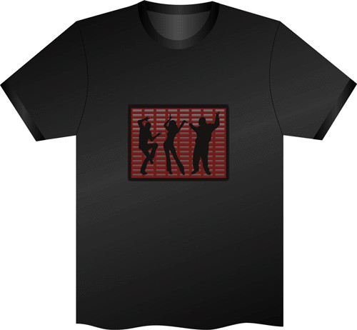 Unique Equalizer DJ/Rave/Pub Music Sound Activated flashing LED T-Shirt 002