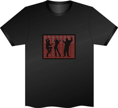 Unique Equalizer DJ/Rave/Pub Music Sound Activated flashing LED T-Shirt 002