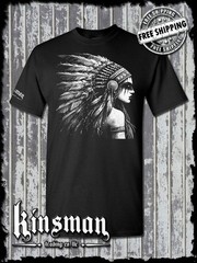 Native American Indian Girl T-Shirt / Feather War Bonnet
