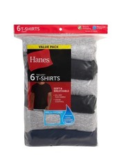 Men’s Crew Neck T Shirts S 34-36 Hanes 6 Pack Multicolor Wicking Cool Tagless