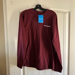 Columbia Shirt Mens Size Small Crew Neck Graphic Fishing Hiking Outdoor L/S