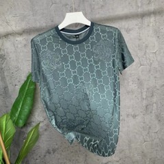 New Fashion Trend Ice Silk Breathable Summer Short Sleeve Luxury Men T-Shirt