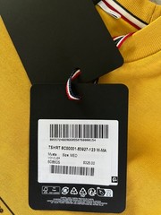 NWT Mens Moncler Grenoble Mustard Manica Corta Cotton Tee Shirt sz M $325
