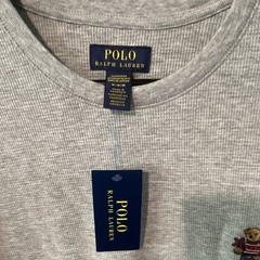 Polo Ralph Lauren Polo Bear Gray Waffle-Knit Crewneck Pullover Thermal Shirt M