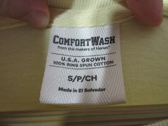 ComfortWash by Hanes Mens Cape Cod Crew Neck T-Shirt Long Sleeve Size S Yellow
