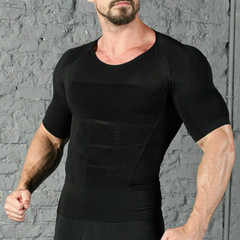 Men Slimming Body Shaper Waist Trainer Tank Top Fat Burn Belly Compression Vest