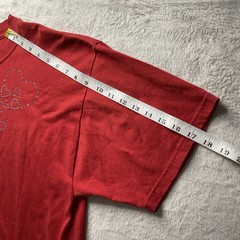 Vintage Jerzees Y2K Red Crystal Rhinestone Hearts Graphic T-Shirt XL Streetwear