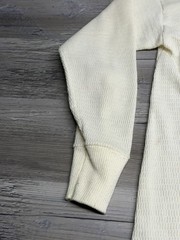 Vintage 70s Hanes Thermal Shirt Adult Size L White Waffle Knit Blank Base Layer