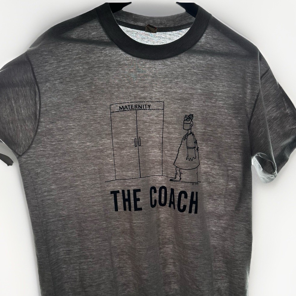Vintage Maternity Coach Shirt Men XL Gray Doctor Single Stitch Paper Thin USA