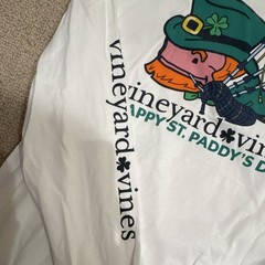 Vineyard Vines Kids XL White Long Sleeve Pocket Whale St. Patrick’s Tee
