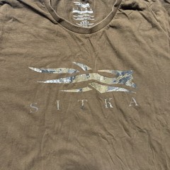 2XL Sitka Gear Shirt Brown Short Sleeve Crewneck Spellout Logo Tactical Hunt XXL