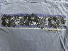 Panama Jack Blue Floral T-Shirt Size Large 100% Cotton Excellent Condition