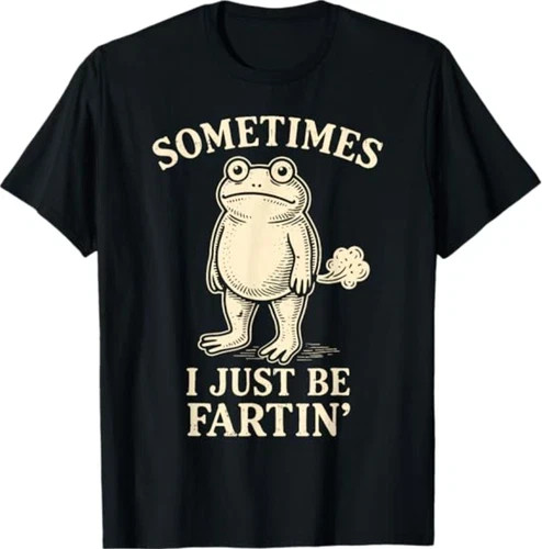 Funny Farting Frog Meme T-Shirt Adult Humor Graphic Tee Unisex