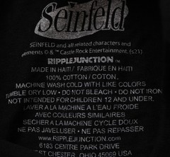 Seinfeld Unisex Adult’s The Kramer Graphic Crew Neck T-Shirt EH6 Black Large NWT