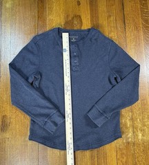 Sonoma Shirt Men’s Size Medium Navy Blue long Sleeve Waffle Thermal Henley
